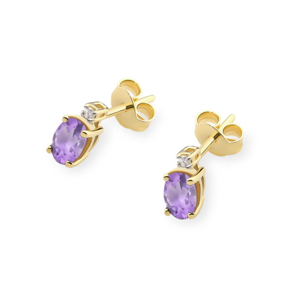 Kolczyki Ametyst 2 x 0,40ct - obrazek 2