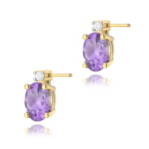Kolczyki Ametyst 2 x 0,40ct sztyft zakręcany