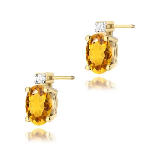 Kolczyki Cytryn 2 x 0,60ct sztyft zakręcany