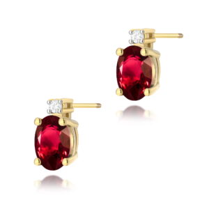 Kolczyki Rubin 2 x 0,60ct sztyft zakręcany