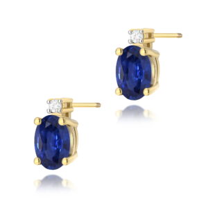Kolczyki Szafir 2 x 0,70ct sztyft zakręcany