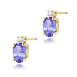 Kolczyki Tanzanit 2 x 0,40ct sztyft zakręcany