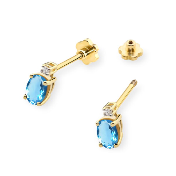 Kolczyki Topaz 2 x 0,50ct sztyft zakręcany - obrazek 2