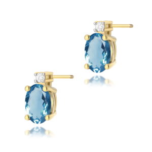 Kolczyki Topaz London Blue 2 x 0,50ct sztyft zakręcany