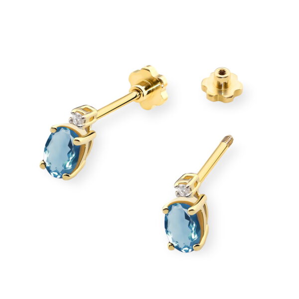 Kolczyki Topaz London Blue 2 x 0,50ct sztyft zakręcany - obrazek 2