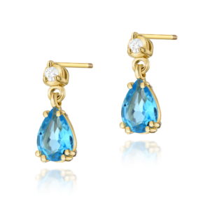 Kolczyki Topaz 2 x 0,90ct sztyft zakręcany