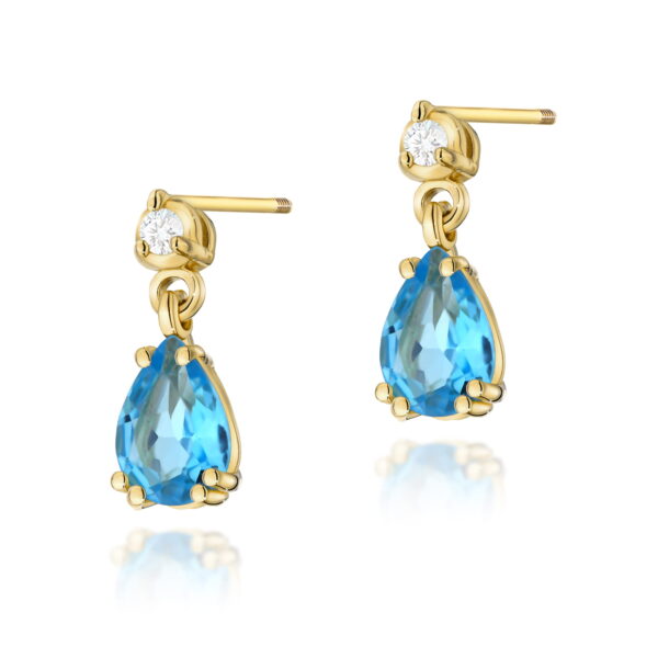 Kolczyki Topaz 2 x 0,90ct sztyft zakręcany