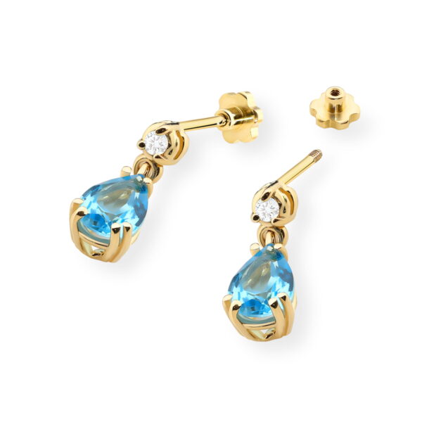 Kolczyki Topaz 2 x 0,90ct sztyft zakręcany - obrazek 2