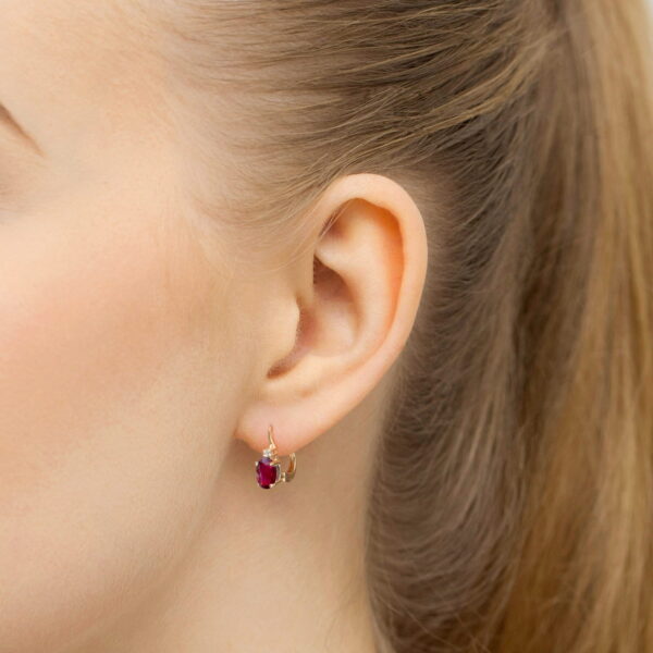 Kolczyki Rubin 2 x 0,60ct - obrazek 2