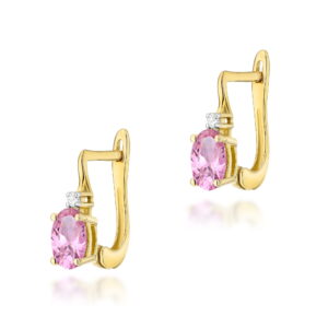 Kolczyki Szafir Różowy 2 x 0,45ct
