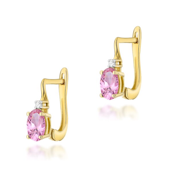Kolczyki Szafir Różowy 2 x 0,45ct