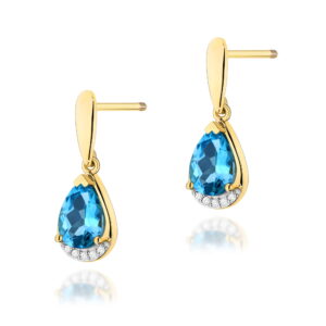 Kolczyki Topaz 2 x 1,40ct sztyft zakręcany