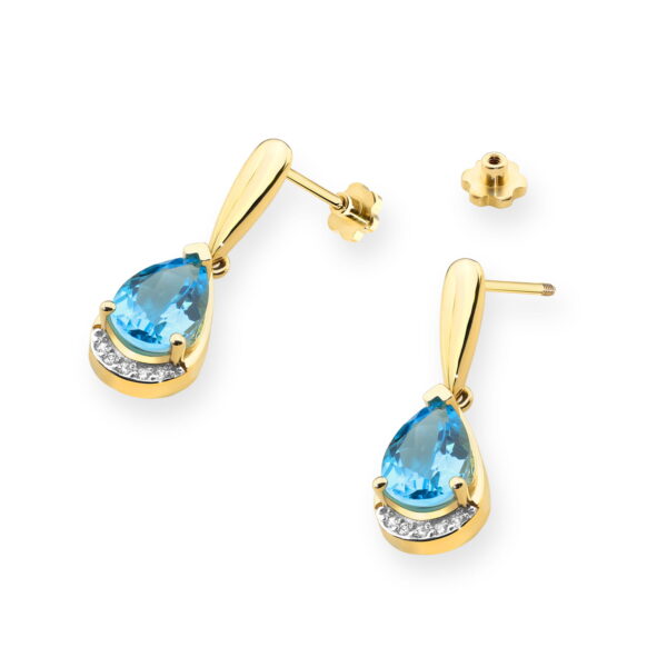 Kolczyki Topaz 2 x 1,40ct sztyft zakręcany - obrazek 2