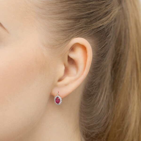Kolczyki Rubin 2 x 0,60ct - obrazek 2