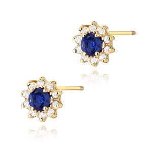 Kolczyki Szafir 2 x 0,15ct sztyft zakręcany