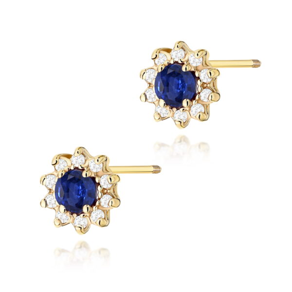 Kolczyki Szafir 2 x 0,15ct sztyft zakręcany