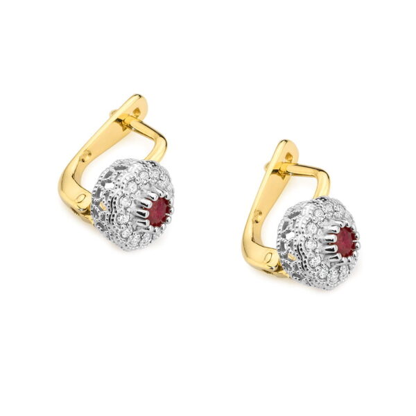 Kolczyki Rubin 2 x 0,15ct - obrazek 2
