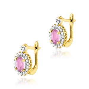 Kolczyki Szafir Różowy 2 x 0,45ct