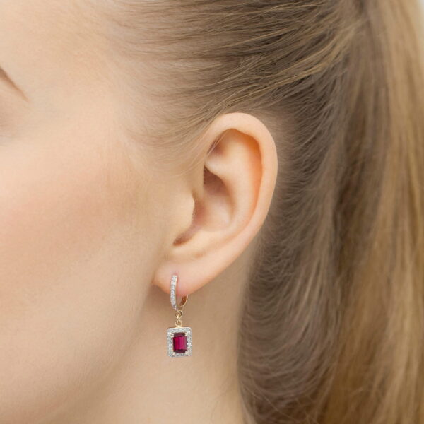 Kolczyki Rubin 2 x 0,80ct - obrazek 2