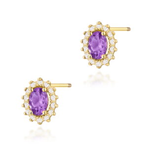 Kolczyki Ametyst 2 x 0,40ct sztyft zakręcany