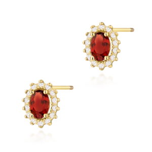 Kolczyki Granat 2 x 0,50ct sztyft zakręcany