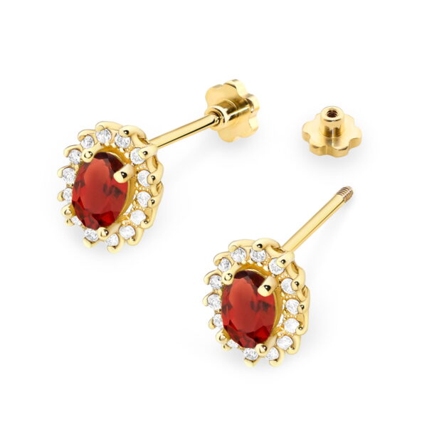 Kolczyki Granat 2 x 0,50ct sztyft zakręcany - obrazek 2