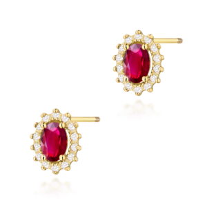 Kolczyki Rubin 2 x 0,60ct sztyft zakręcany