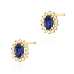 Kolczyki Szafir 2 x 0,70ct sztyft zakręcany