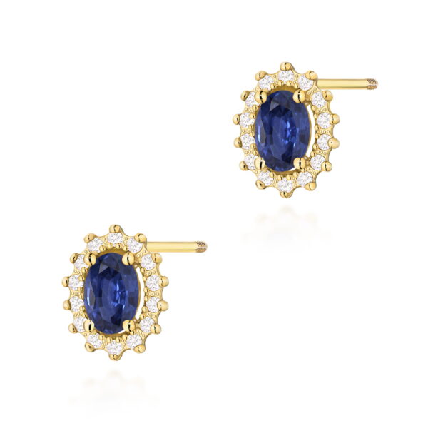 Kolczyki Szafir 2 x 0,70ct sztyft zakręcany