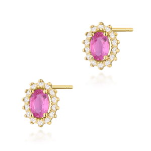 Kolczyki Różowy Szafir 2 x 0,50ct