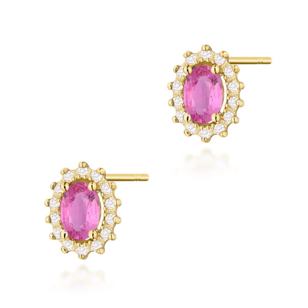 Kolczyki Różowy Szafir 2 x 0,50ct