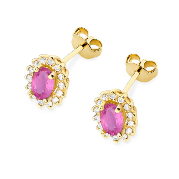 Kolczyki Różowy Szafir 2 x 0,50ct - obrazek 2