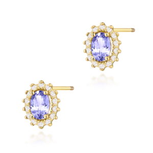 Kolczyki Tanzanit 2 x 0,40ct sztyft zakręcany