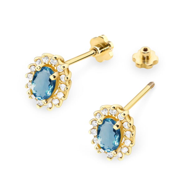 Kolczyki Topaz London Blue 2 x 0,50ct sztyft zakręcany - obrazek 2