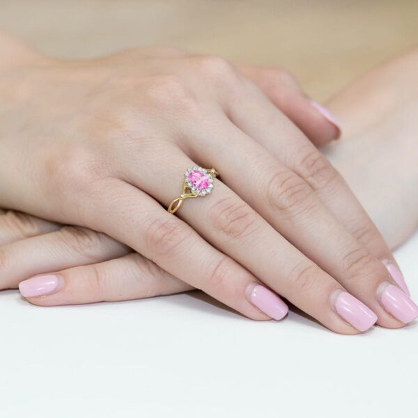 Pierścionek Różowy Szafir 0,45ct - obrazek 4