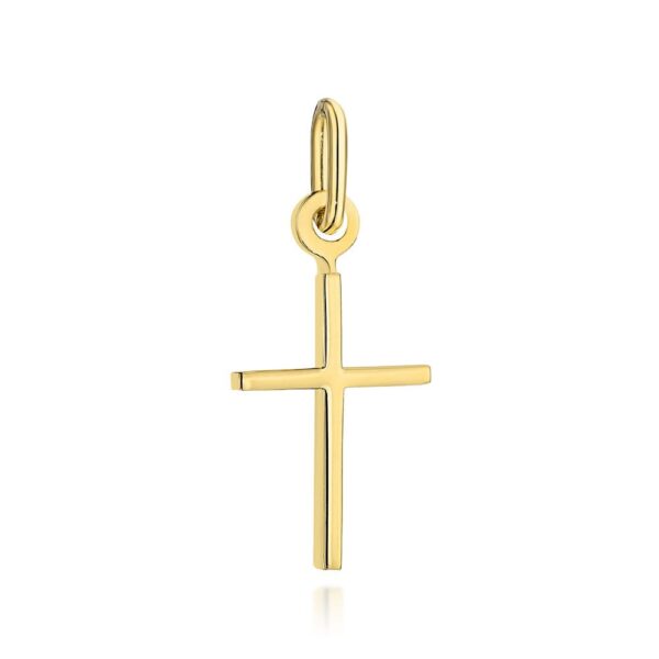 Złoty krzyżyk delikatnie diamentowany mały pr. 585 - obrazek 2
