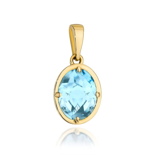 Zawieszka złota z kolekcji "COLORFUL STONE" - topaz owal - obrazek 2