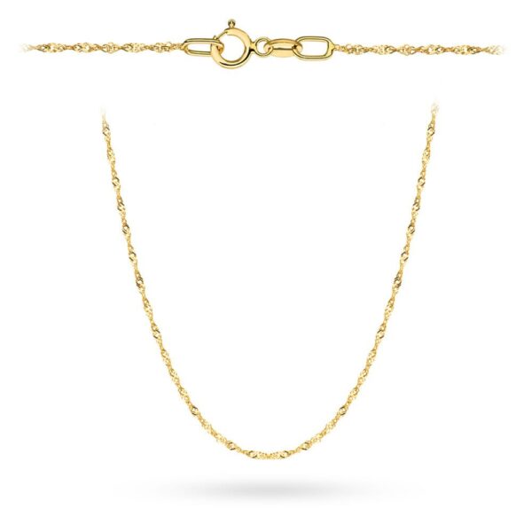 Łańcuszek złoty pr. 585 - splot singapure 55 cm - obrazek 3