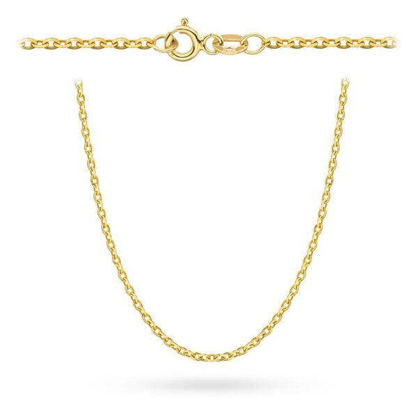 Łańcuszek złoty - splot rolo diamentowany 50 cm - obrazek 3
