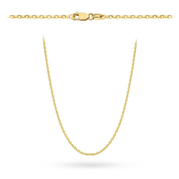 Łańcuszek złoty - splot rolo diamentowany 45 cm - obrazek 5