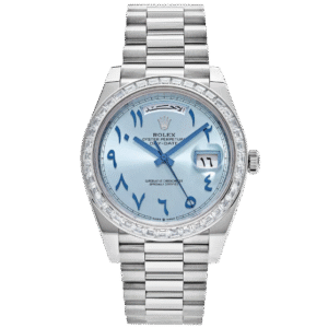 Rolex Day-Date Platinum Ice Blue with Arabic Numerals