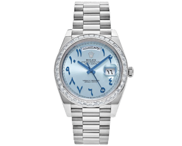 Rolex Day-Date Platinum Ice Blue with Arabic Numerals